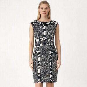 Diane Von Furstenberg Stirling abstract print 100% silk sheath dress size 6